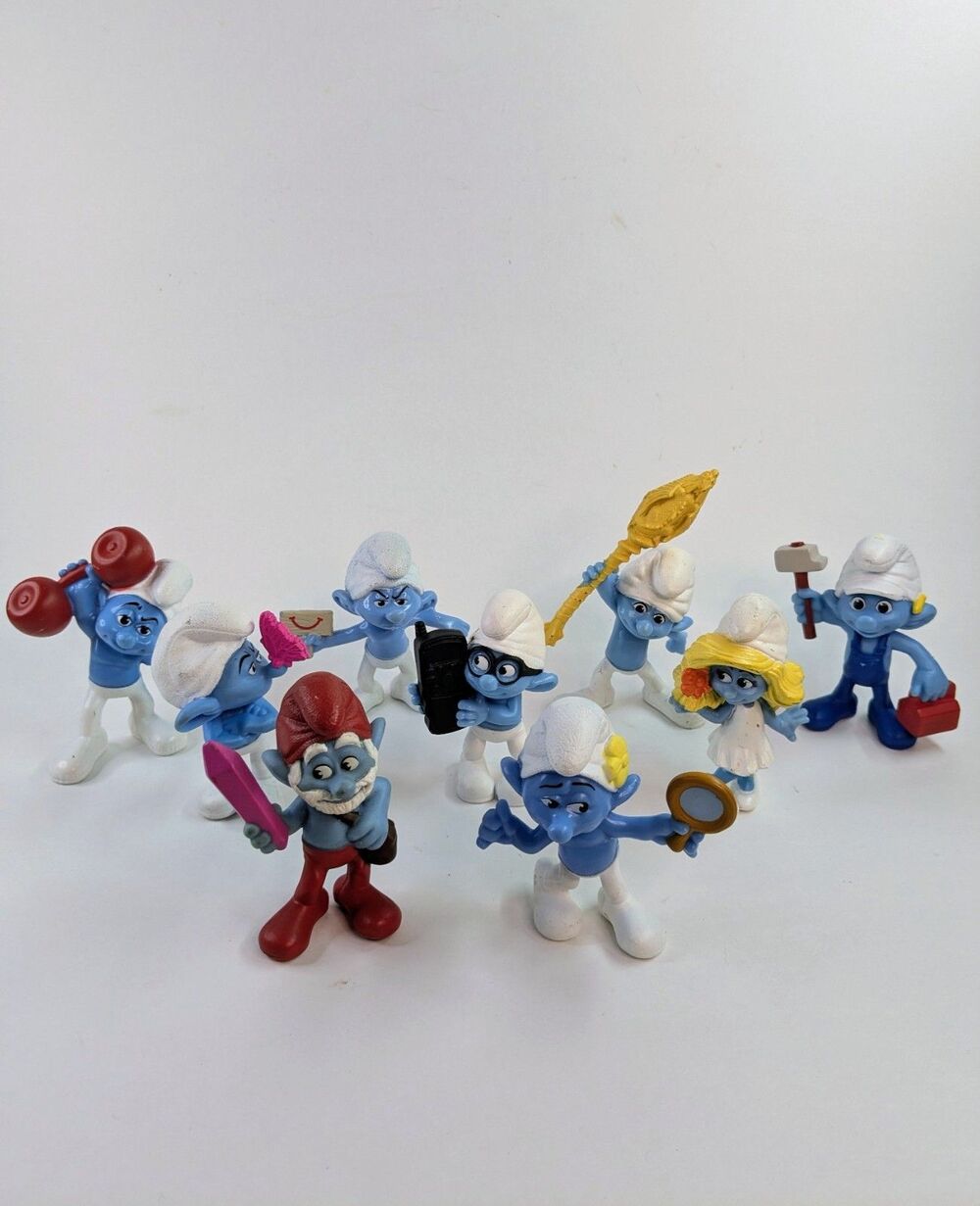 Smurfs McDonald's Peyo 2011 2013 Happy Meal Figures Lot 9 Papa Smurf PVC Toys
